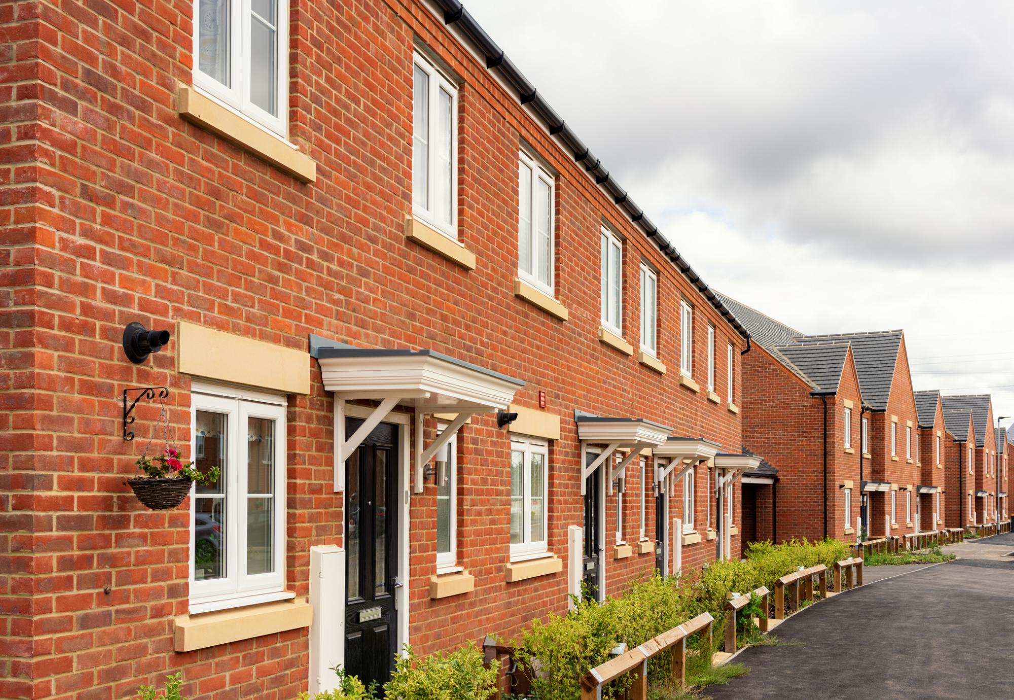 A row of new-build council homes