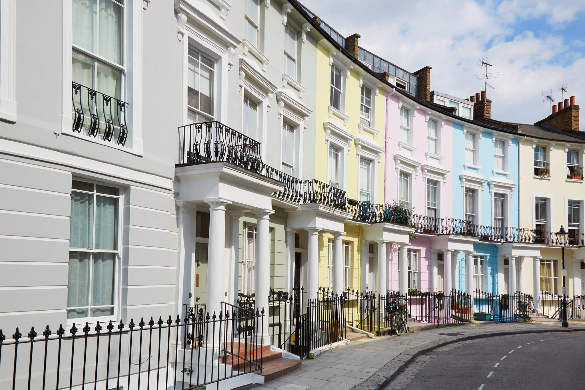 A row of brick terraced houses